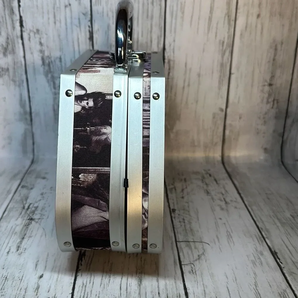 Vintage Hard Shell BERLIN LONDON PARIS Handbag Jewelry‎ Case Organizer Footed